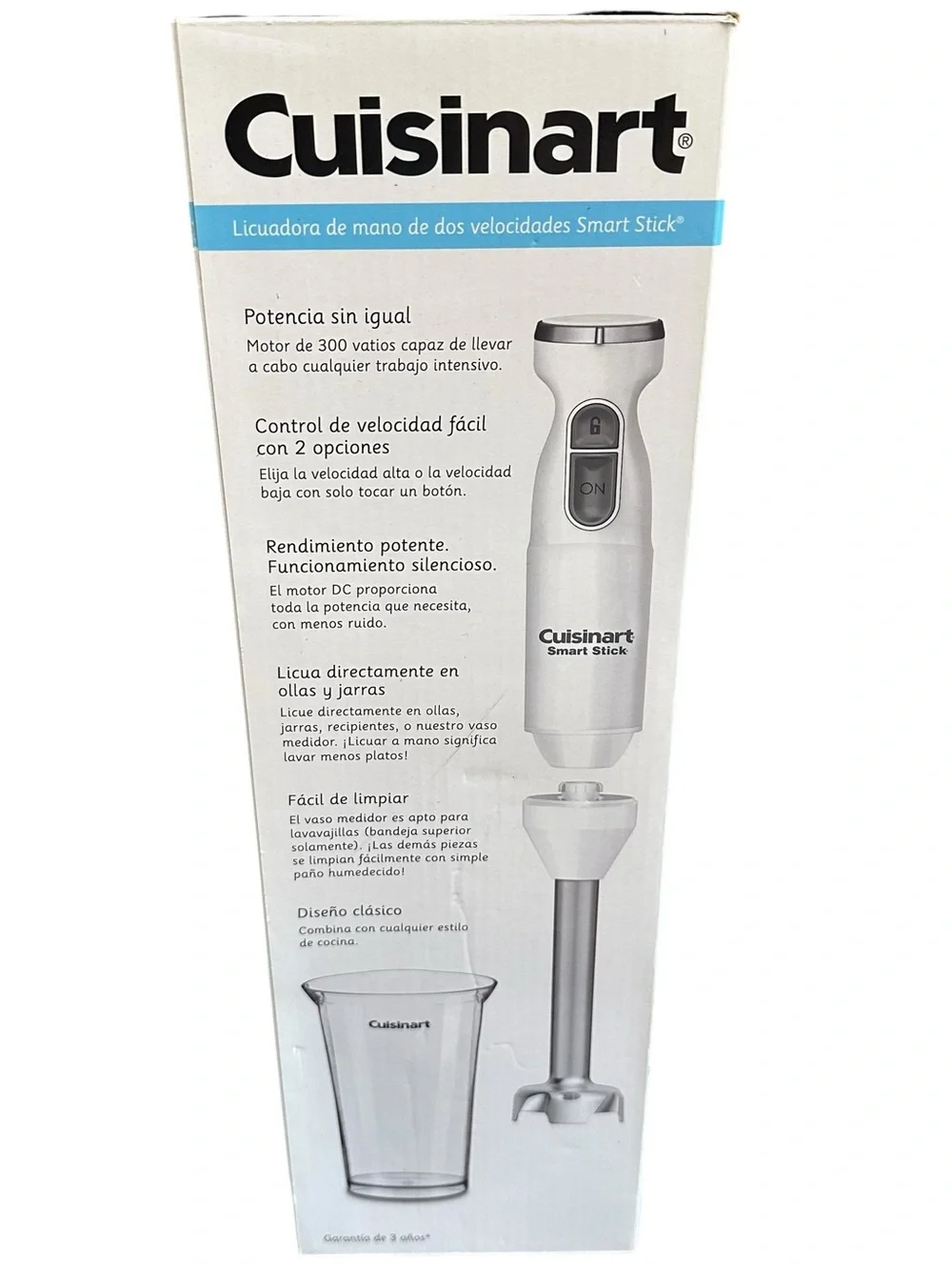 Cuisinart CSB-175 300 Watts Smart Stick Two-Speed Hand Blender White NEW in Box